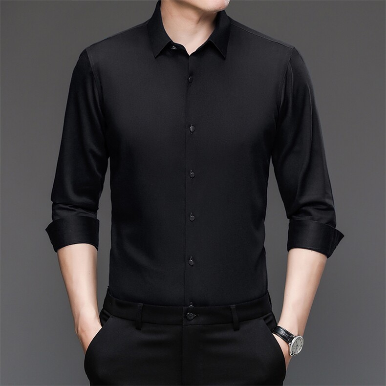 衬衫男2023春秋季新款百搭上衣长袖宽松上衣中年男士衬衣工装外套,男装衬衫,电商B212（原钱塘6029）