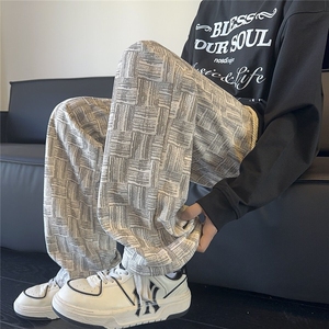 美式扎染运动卫裤男款秋季潮牌高级感直筒阔腿裤子情侣复古微喇裤图片
