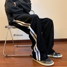 欧棉绒织带休闲裤直筒B342-K7011-P50控68，男装休闲裤，电商B342