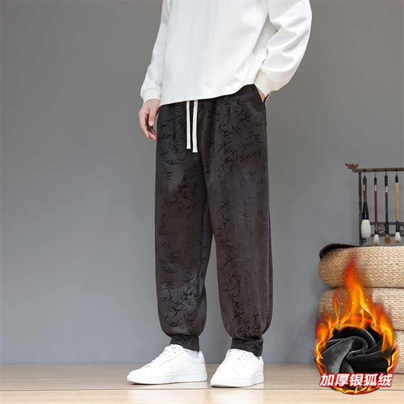 风冬季加厚银狐绒加绒裤男印花潮休闲裤xz815-k508p60,男装卫衣,星座815（原A203）
