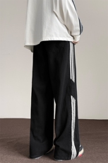 2026现货春季条纹拼接牛仔裤男直筒宽松阔腿裤子-A1218TP48控78，男装牛仔裤，电商B241