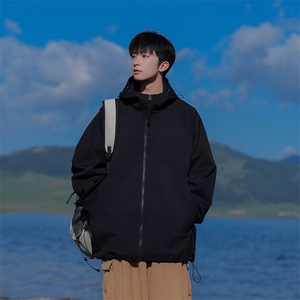 815A-MJ78352-65特 春秋装新款纯色登山服三防冲锋衣外套男模图片