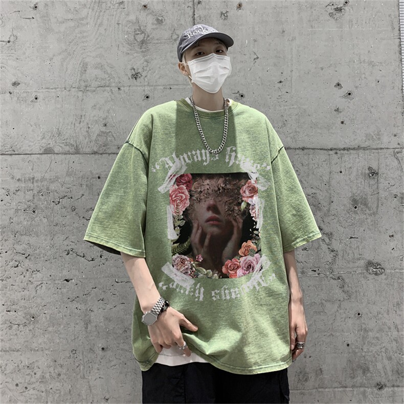 TX15P35夏季新款水洗做旧宽松休闲T恤,男装T恤,星座517A-6