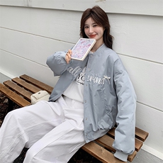 有货蓝色棒球服外套1007P145K218，女装短外套，2C176