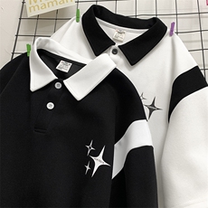 重磅抖音高品质主推polo衫翻领短袖男T恤X416b-1-DT500-P45限58，男装T恤，星座416B-1