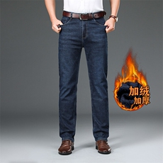 60.5%棉加绒加厚秋冬厚款保暖中老年爸爸装牛仔裤长裤子高腰百搭，男装牛仔裤，钱塘6003A(原)4033A