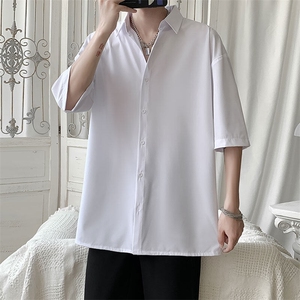 短袖衬衫男夏季新款港风宽松冰丝坠感衬衣CY009-P30图片