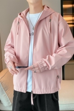 冲锋衣连帽夹克男宽松落肩纯色上衣外套DSA157B-J208-P60，男装夹克，电商A157B