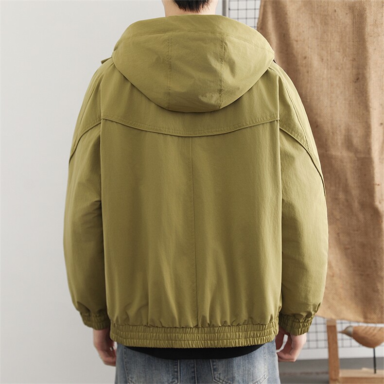 翻领夹克男棉服秋冬加厚保暖拼接棉衣夹短款防水飞行员外套,男装夹克,星座914