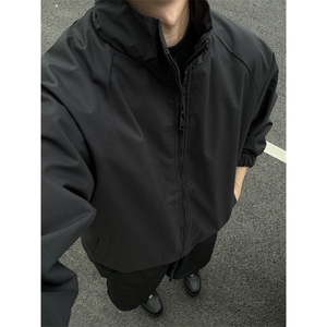 潮牌美式纯色无帽立领外套 JK087-P55图片