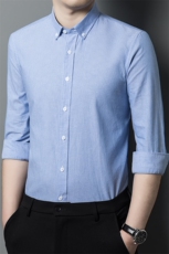 R-DM632325男士秋季新款长袖衬衣青年男式商务休闲牛津纺棉衬衫，男装衬衫，电商B360