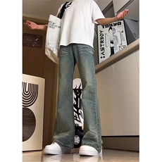 美式高街vibe重工艺做旧水洗hiphop喇叭牛仔裤货号K2402P60，男装牛仔裤，电商A063