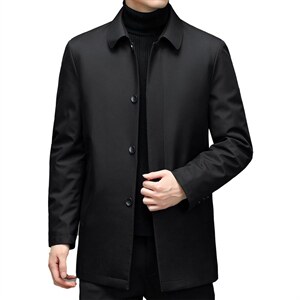 新款冬季拆卸内胆羽绒服男装保暖白鸭绒外套爸爸装YYYR9605-P235图片