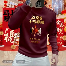 1506A/GWY70390/P41马年新款秋季印花卫衣百搭高级感上衣，男装卫衣，星座1506A