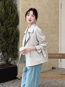 韩版休闲百搭显瘦短款风衣外套女 2D075-(P145-K195)图片