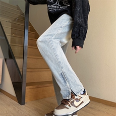 新款ins美式高街水洗做旧直筒牛仔裤男女宽松百搭长裤N8826-P45，男装牛仔裤，星座1008-1