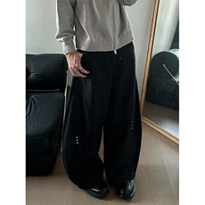宽松腰常规纯色青少年廓形弯刀美式高街西裤休闲裤长裤KG608，男装西裤，星座1116A（原606A-3）