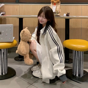 抖音得物高品质 美式高街重磅结构设计拼接织带立领卫衣外套 CM42图片