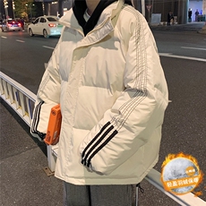 冬季加厚保暖条纹织带拼接立领白鸭绒羽绒YR110特批P135控228，男装羽绒服，电商A247