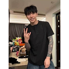 XZ809A/HFDX01/特P14华夫格亨利领短袖T恤，男装T恤，星座809A(原222-1)
