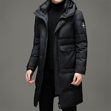 中长款连帽羽绒服男2023年冬季加厚保暖新款白鸭绒中青年男装外套，男装羽绒服，电商B212（原钱塘6029）