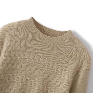 秋新款时尚潮流女装羊绒衫优雅百搭显瘦麻花图案圆领长袖毛衣图片