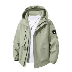 春秋户外冲锋衣男女同款防风防水连帽工装外套登山服夹克2481-P75图片