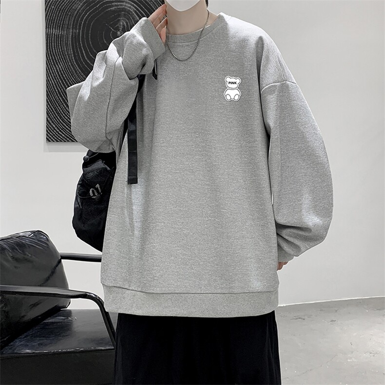 华夫格卫衣圆领卫衣男大码长袖t恤男外套HW76292-P30,男装卫衣,电商A040