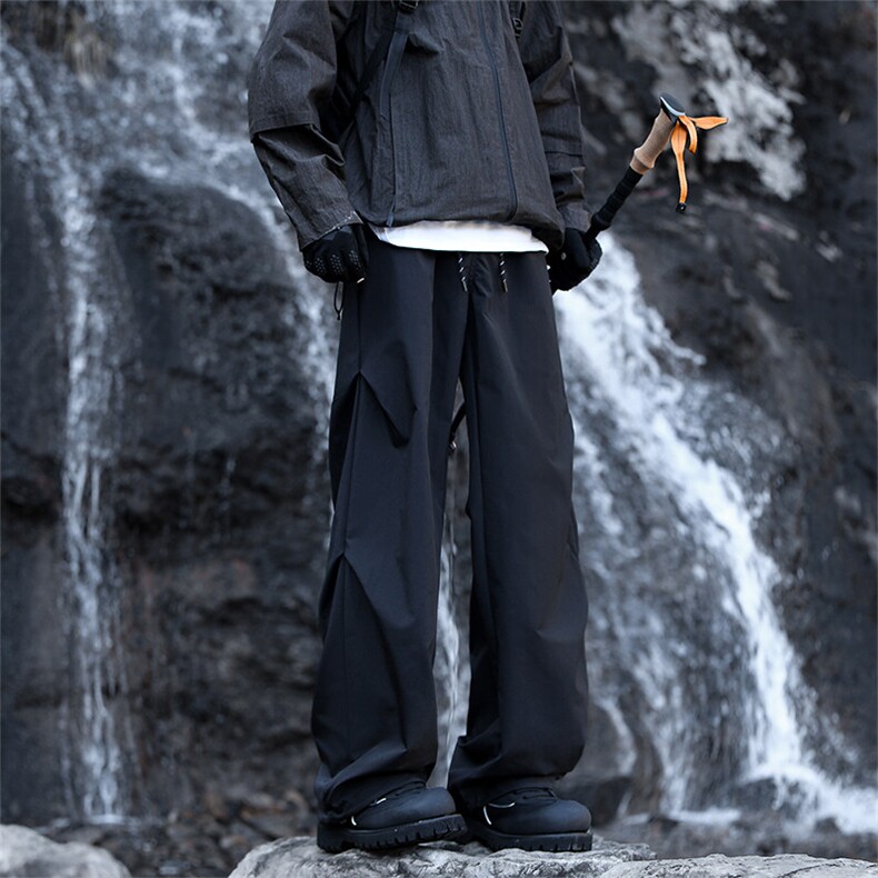 2025春季新款户外防水冲锋裤褶皱伞兵休闲裤A499特P35控58，男装休闲裤，电商A309