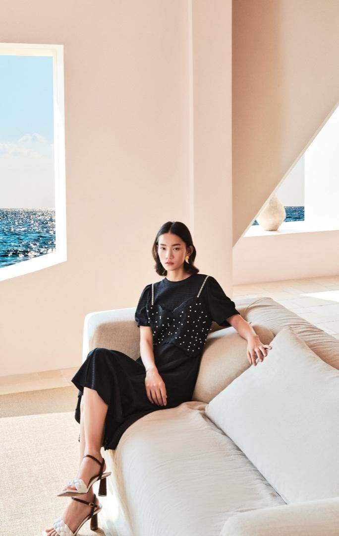 【现货】22夏新款时尚珠链设计连衣裙，女装连衣裙，"JINI PIUS及加"