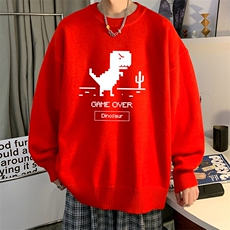圆领毛衣男大码针织衫男毛线衣线衫M67315-P45加绒款-P65，男装针织衫/毛衣，电商A040