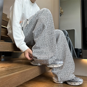 2025 秋季新款 内景老钱风斑马纹直筒卫裤M-5XL HK25728-特P30图片