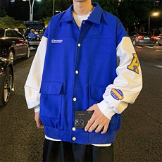 JK808P68港风拼接翻领百搭休闲宽松夹克外套男，男装夹克，星座1204-3