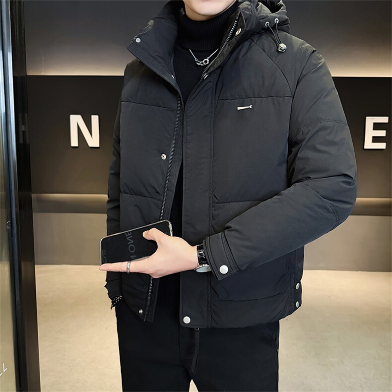 标50绒店主风2025新款男士短款连帽羽绒服外套B338-9821-P225，男装羽绒服，电商B338