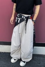 GENIOLAMODE美式复古休闲裤子男士夏季薄款运动宽松直筒百搭潮流，男装工装外套，电商D206-1
