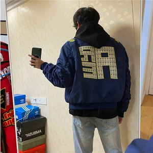 【有货】DRS106-P58美式街头刺绣字母夹克男女设计百搭廓形外套图片