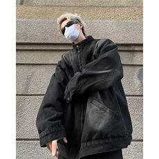 美式高街牛仔外套男韩版潮流个性帅2024秋冬ins宽松夹克W5518-P67，男装夹克，星座412-3