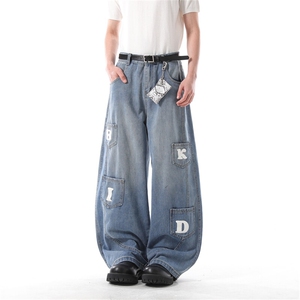 903-AK073-特P55   【S-3XL】  字母工装弯刀牛仔裤1图片
