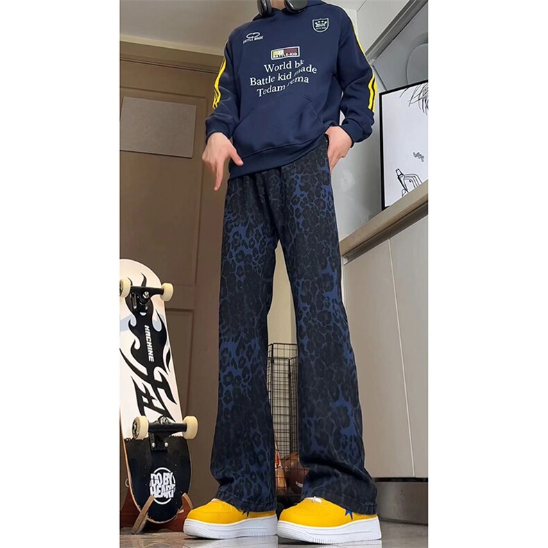美式ins高街hiphop小众豹纹牛仔裤货号K2462特P48,男装牛仔裤,电商A063