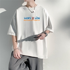 230克重磅质感纯棉抖音港风男落肩短袖T恤T2022P30控48，男装T恤，星座225-5