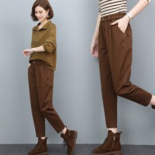 三年不下架(2024年新款)秋冬春时尚休闲裤女牛津松紧带小脚长裤女，女装休闲裤，璐依舞