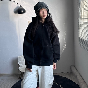 抖音得物高品质二开350克秋冬双头双拉链卫衣开衫外套W74图片