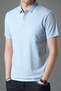 Y9138钱塘2021-1男士商务高端短袖T恤翻领P50图片