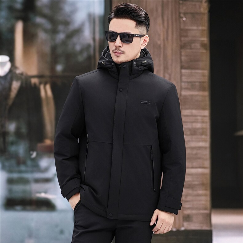 2025一衣三穿短款羽绒服新款中年男士脱卸鹅绒90绒子鹅绒服外套,男装羽绒服,钱塘723