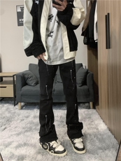 高街美式复古漆点泼墨牛仔裤嘻哈痞帅常规55加绒65，男装牛仔裤，星座310A-4