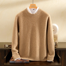 2025年秋季圆领长袖时尚百搭通勤简约休闲重磅三股加厚玉米粒,男装羊绒套衫,雪贝坊一店, 2025年秋季圆领长袖时尚百搭通勤简约休闲重磅三股加厚玉米粒,男装羊绒套衫,雪贝坊一店,
