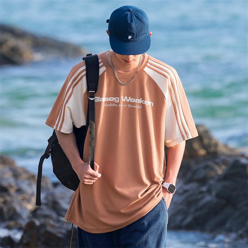 美式重磅短袖t恤男夏季潮牌青少年上衣宽松圆领半袖体恤T105-P30,男装T恤,星座308B-2