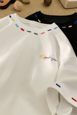 特批P30无差价25夏季曼巴棉潮流撞色彩色刺绣大码短袖T恤男T5371，男装T恤，电商A001