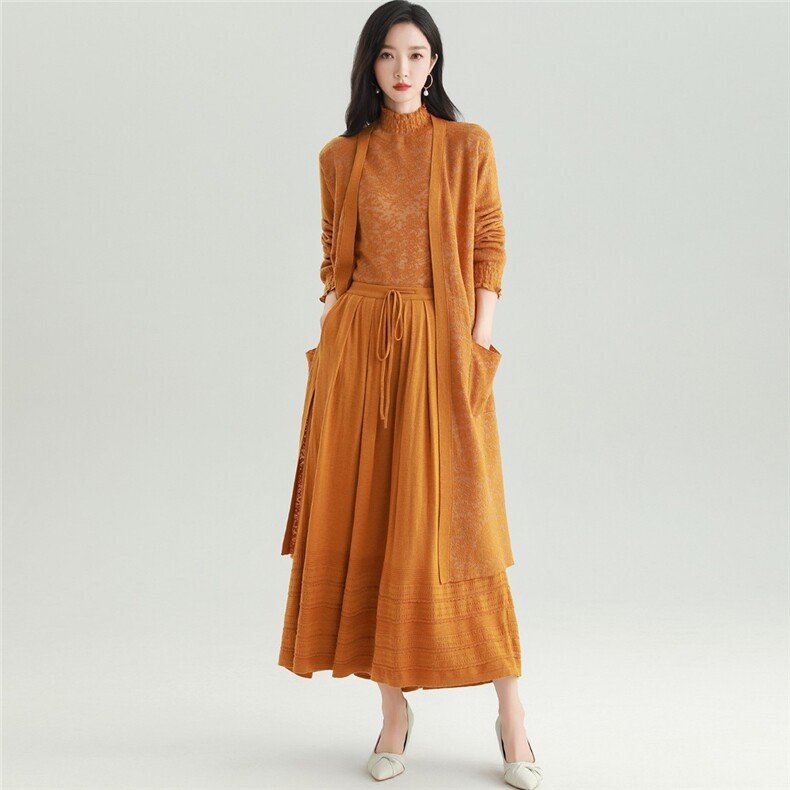 2025秋冬百搭时尚简约长袖高领连衣裙，女装连衣裙，雅之冉羊绒
