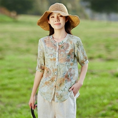 苎麻套装上衣2025年夏季苎麻，女装连衣裙，江南依恋